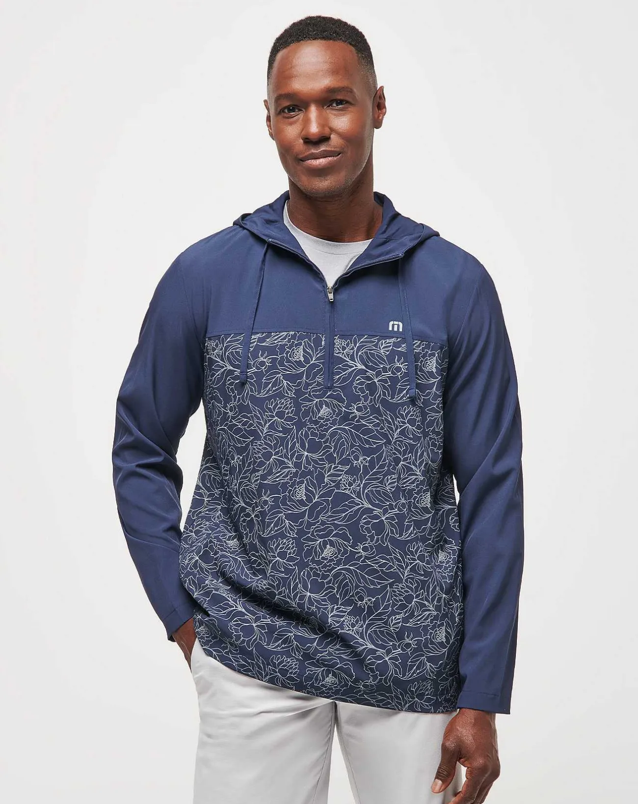 TravisMathew Quarter Zips>Blooming Orchid Quarter Zip Hoodie