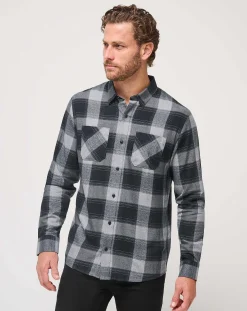 TravisMathew Button-Ups>Cloud Flannel Plaid Button-Up