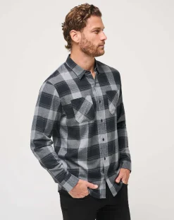 TravisMathew Button-Ups>Cloud Flannel Plaid Button-Up
