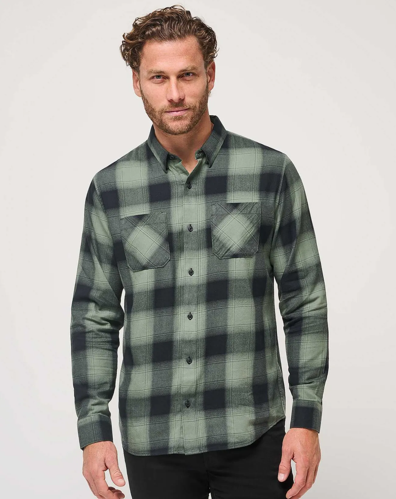 TravisMathew Button-Ups>Cloud Flannel Plaid Button-Up