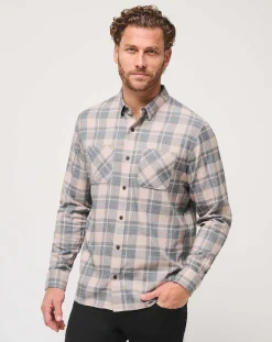 TravisMathew Button-Ups>Cloud Flannel Plaid Button-Up