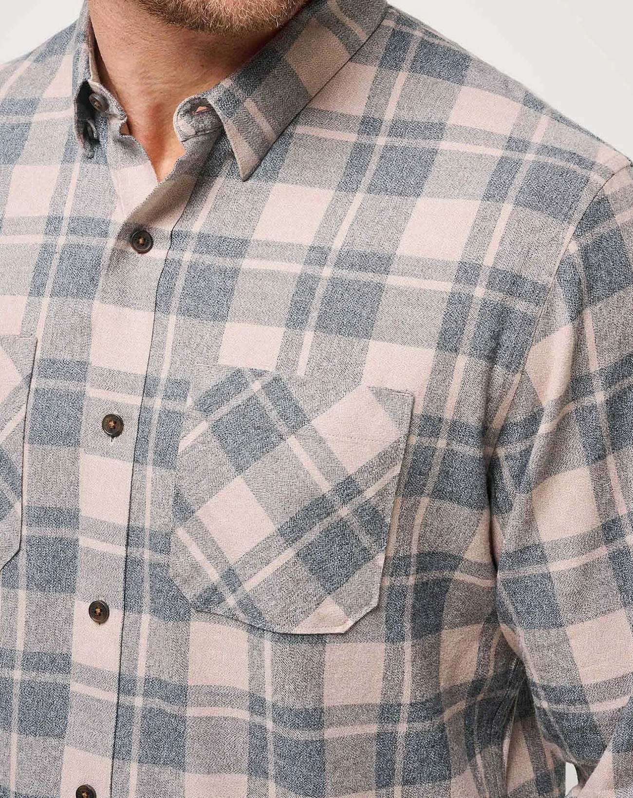 TravisMathew Button-Ups>Cloud Flannel Plaid Button-Up