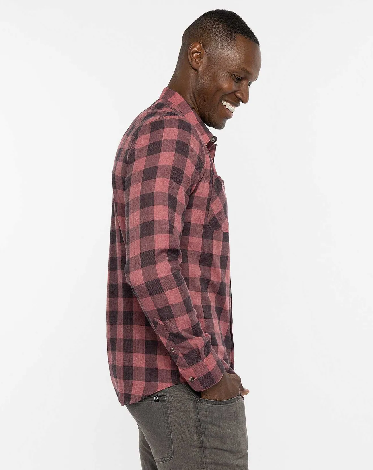 TravisMathew Button-Ups>Cloud Flannel Plaid Button-Up