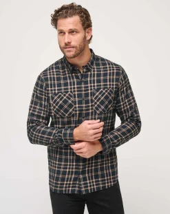 TravisMathew Button-Ups>Cloud Flannel Plaid Button-Up