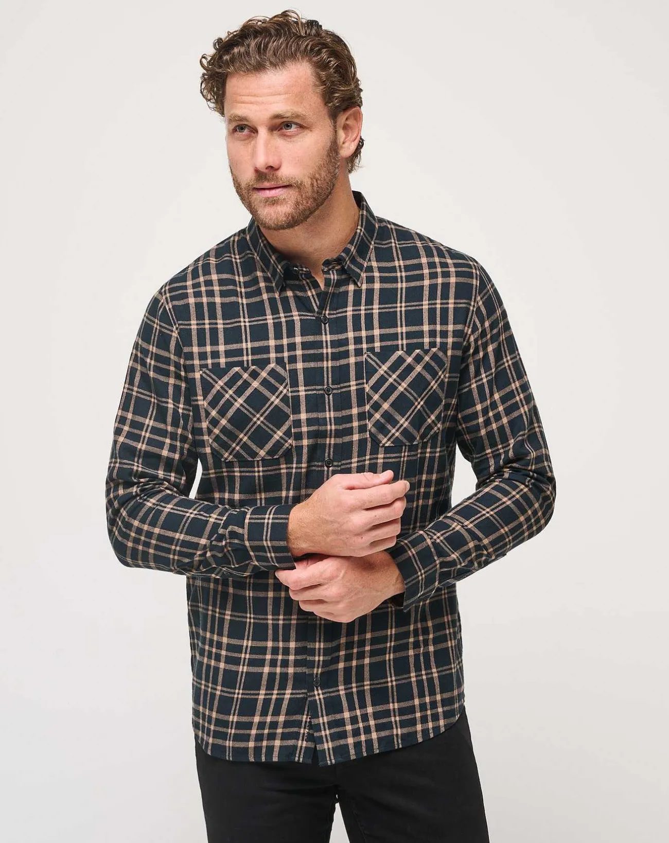 TravisMathew Button-Ups>Cloud Flannel Plaid Button-Up