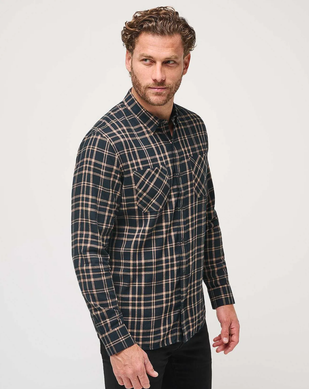 TravisMathew Button-Ups>Cloud Flannel Plaid Button-Up