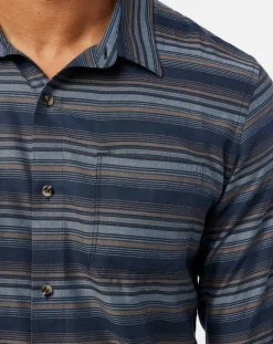 TravisMathew Button-Ups>Cloud Flannel Stripe Button-Up