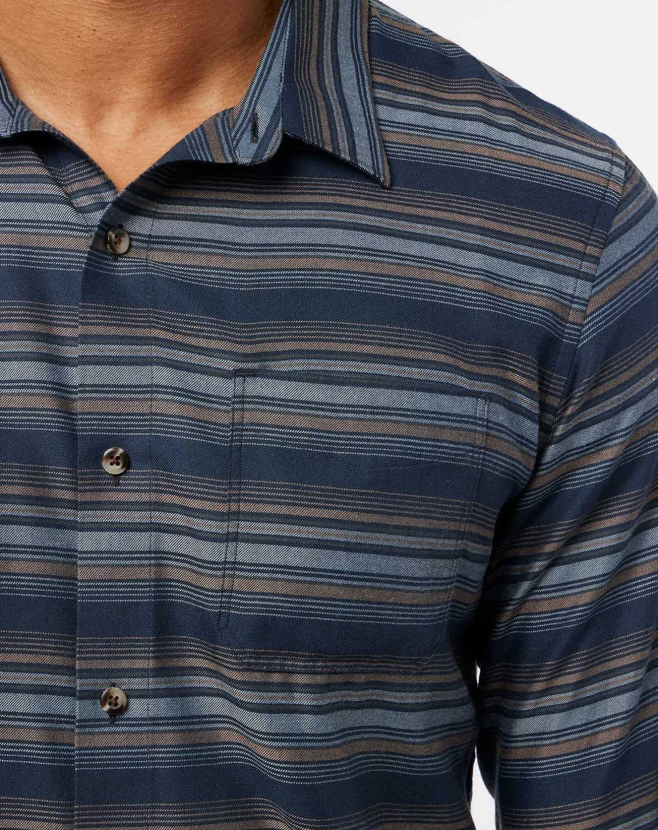 TravisMathew Button-Ups>Cloud Flannel Stripe Button-Up