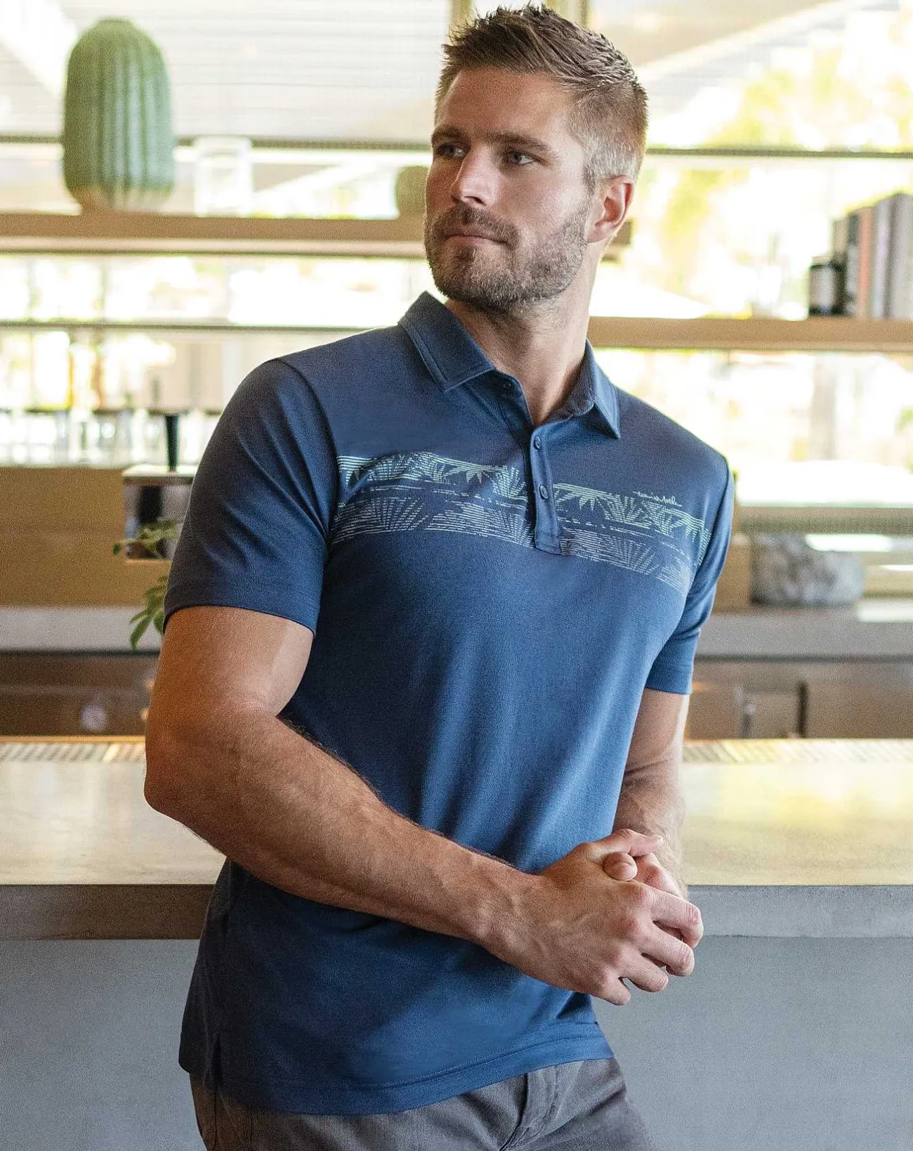 TravisMathew Polos>Drop Anchor Polo