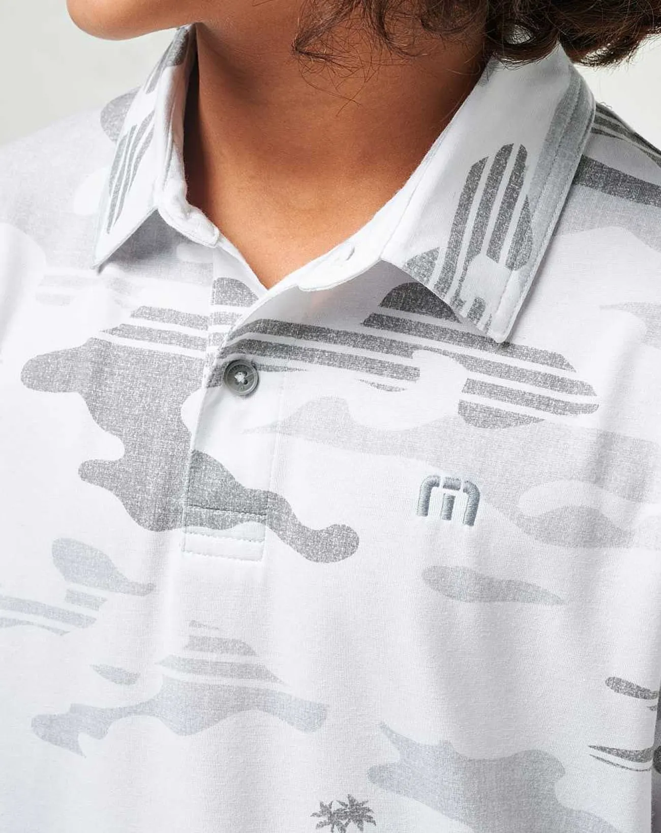 TravisMathew Youth Tops>Heater Camo Youth Polo