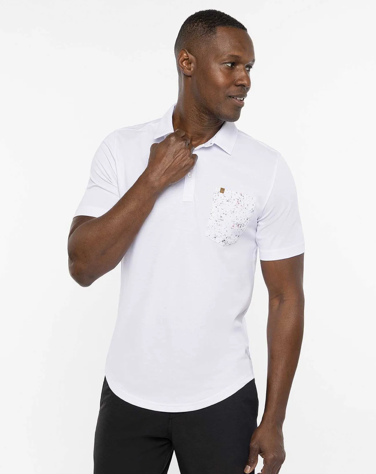 TravisMathew Polos>Splatter Pocket Polo