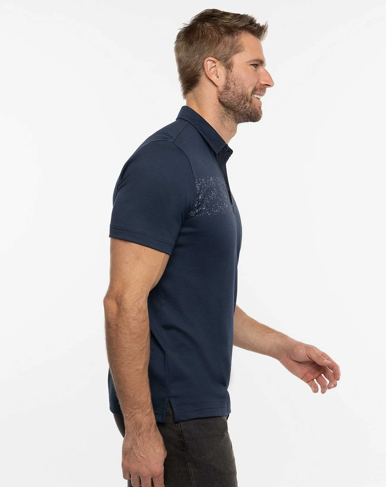 TravisMathew Polos>Splatter Stripe Polo