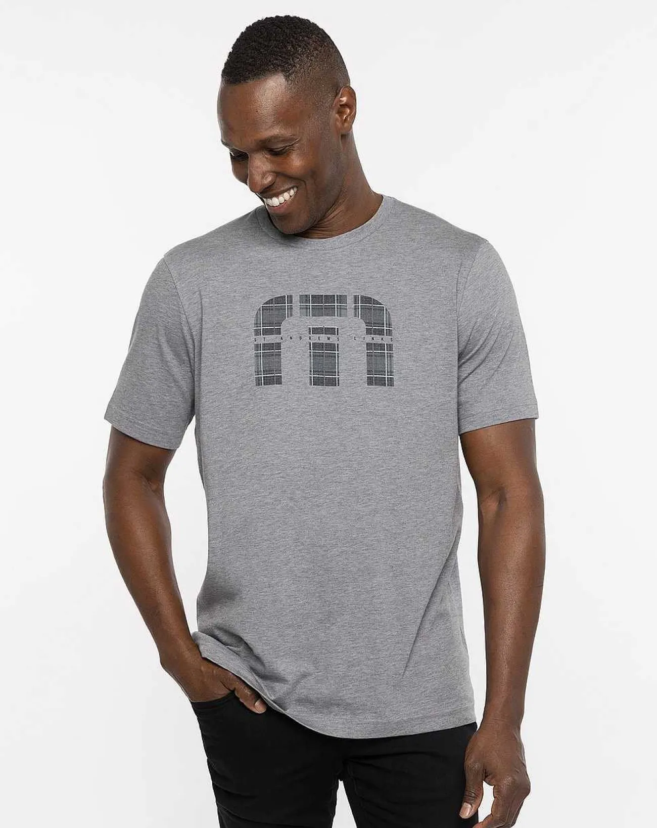 TravisMathew Tees>St Andrews Shadowy Plaid Tee