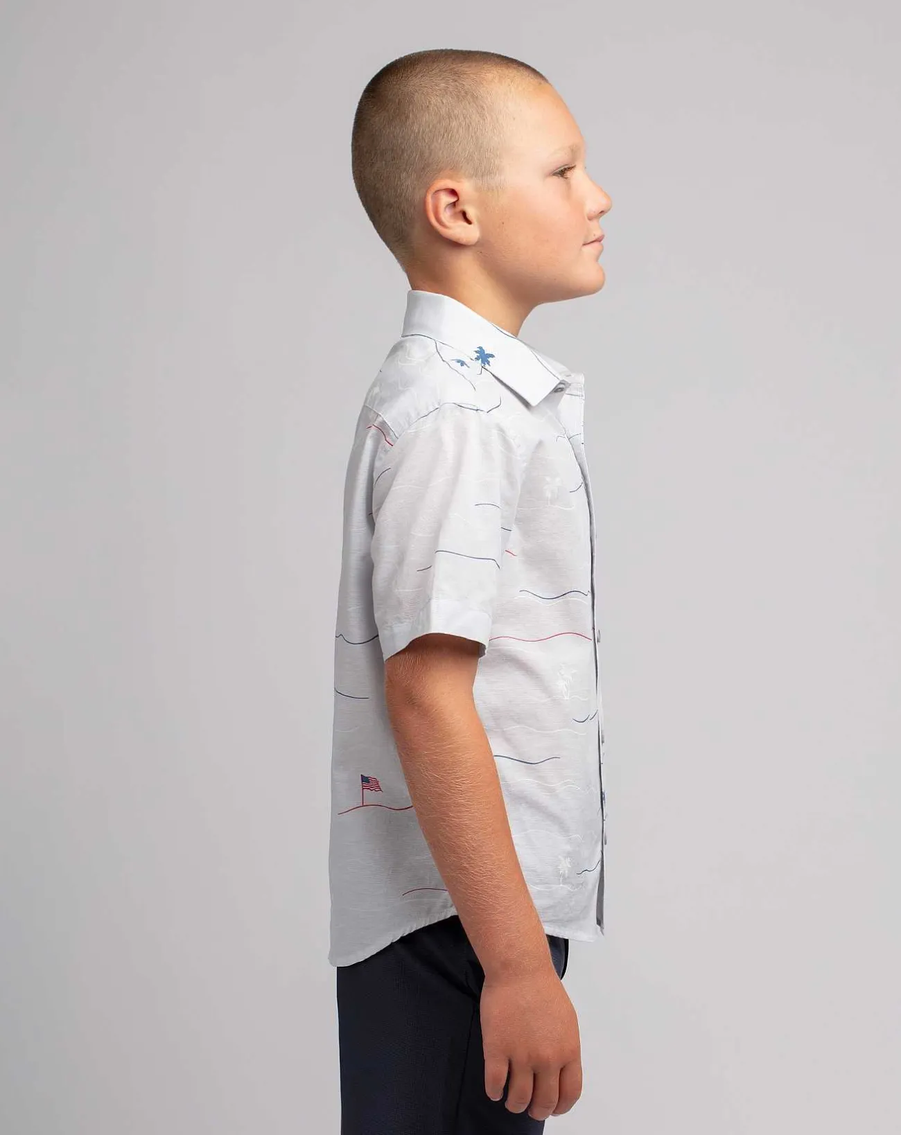 TravisMathew Youth Tops>Star Spangled Banner Youth Button-Up