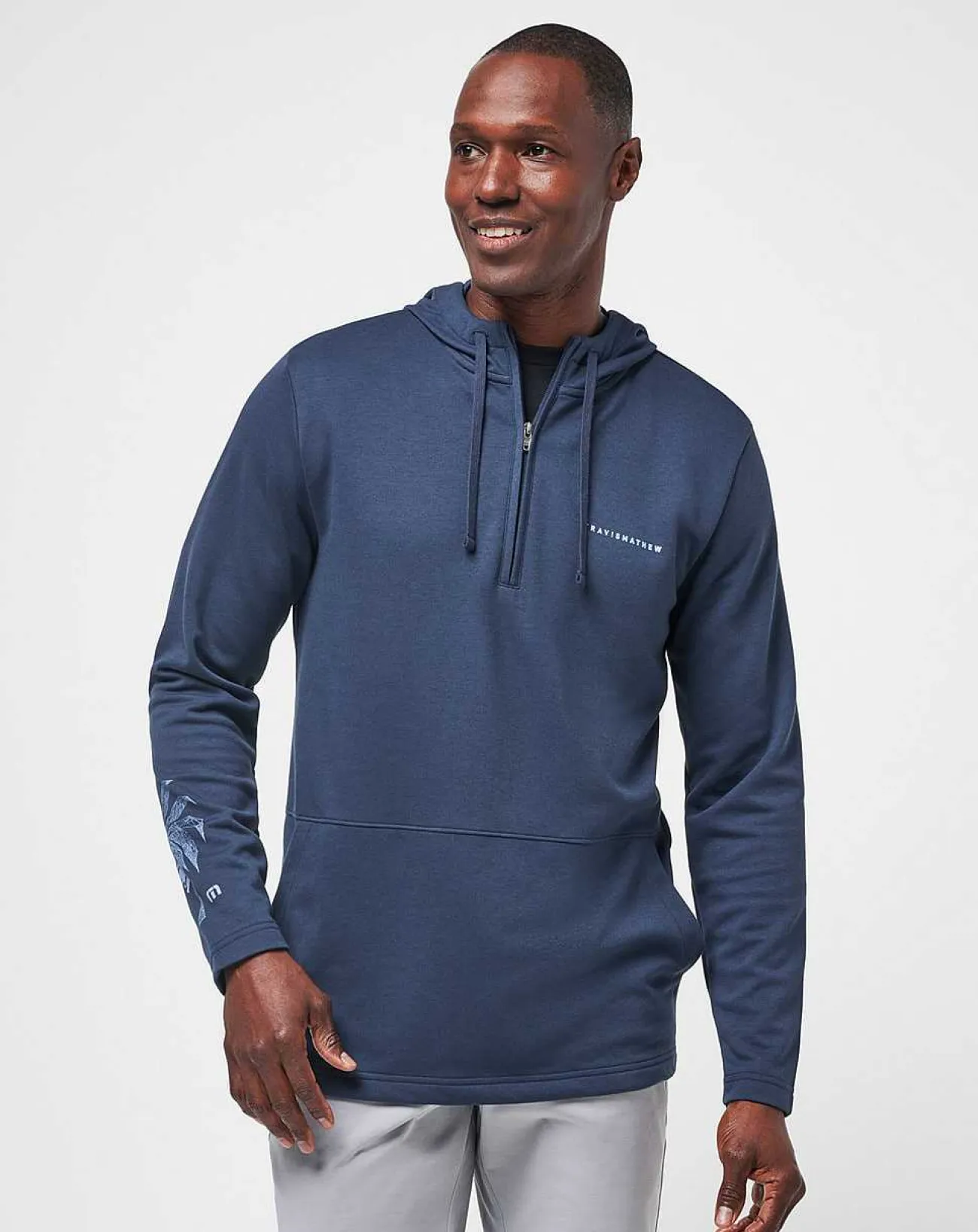 TravisMathew Quarter Zips>Upgraded Palm Hoodie Quarter Zip