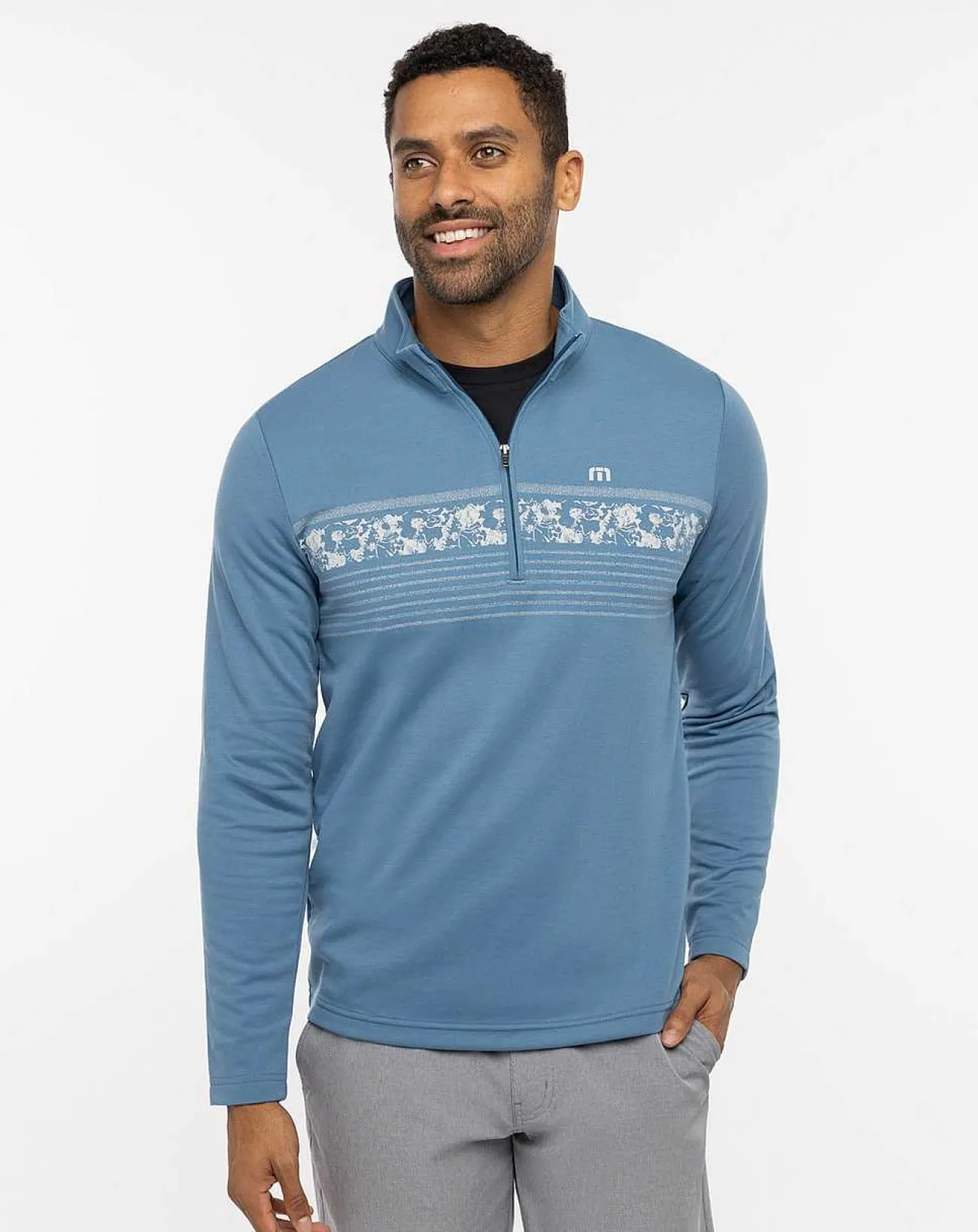 TravisMathew Quarter Zips>Upgraded Striped Quarter Zip